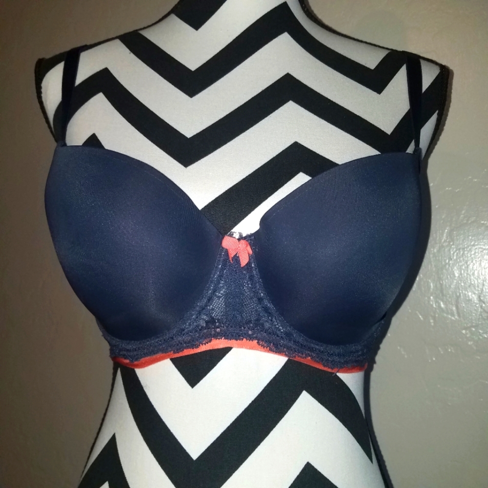 Cleo by Panache Navy and Orange Bra sz 30FF